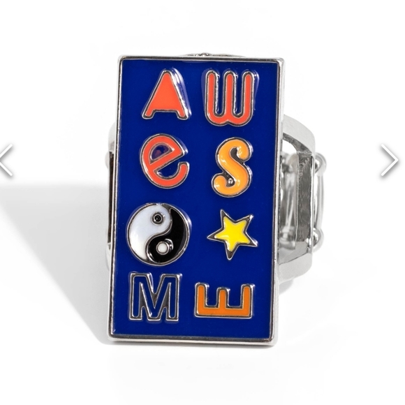 Compelling Collision Multi Colors 💍 Ring  Stretchy "AWESOME" - Picture 1 of 4